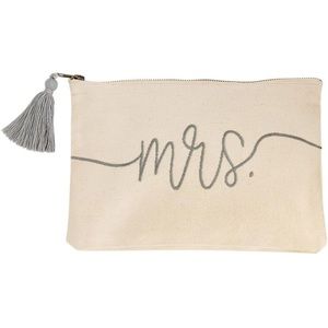 Mud Pie Mrs Canvas Zipper Pouch